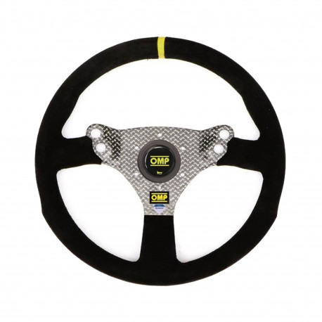 Kormányok 3 küllős sportkormány OMP HYBRID, 320mm, velúr, mélység nélkül, fekete/ezüst/sárga | race-shop.hu