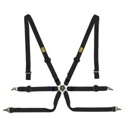 FIA 6 pontos sport biztonsági öv OMP ONE PULL UP 2" (50mm), fekete