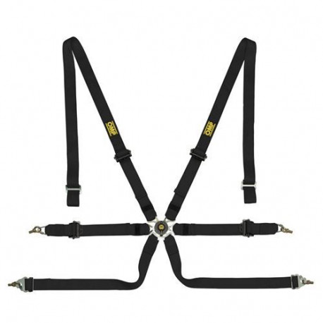 Biztonsági övek FIA 6 pontos sport biztonsági öv OMP ONE PULL UP 2" (50mm), fekete | race-shop.hu