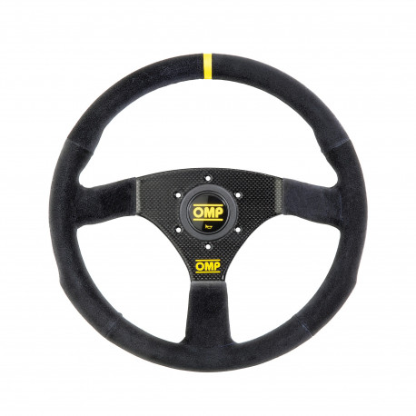 Kormányok 3 küllős sportkormány OMP CARBON, 320mm, velúr, mélység nélkül, fekete/sárga | race-shop.hu