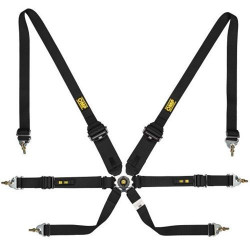 FIA 6 pontos sport biztonsági öv OMP ONE CONVERTIBLE 2"/3" (50/76mm), fekete