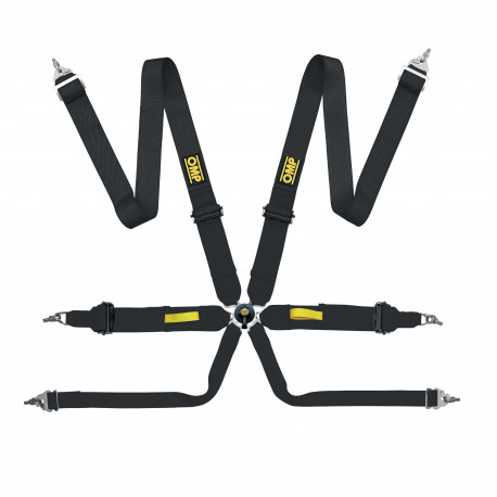 Biztonsági övek FIA 6 pontos sport biztonsági öv OMP TECNICA 3" (76mm), fekete | race-shop.hu