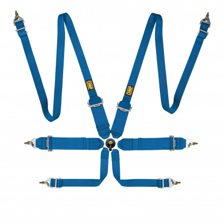 Biztonsági övek FIA 6 pontos sport biztonsági öv OMP FIRST 2"/3" (50/76mm), kék | race-shop.hu