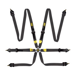 FIA 6 pontos sport biztonsági öv OMP FIRST 2" (50mm), fekete