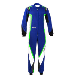CIK-FIA gyerek gokart overál SPARCO Kerb K44, kék/fekete/fehér/zöld