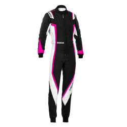 CIK-FIA gokart overál SPARCO Lady Kerb K44, fekete/fehér/rózsaszín