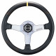 Kormányok 3 küllős sportkormány Sparco Monza L550, 350mm, bőr, 63mm mélység, fekete/ezüst/sárga | race-shop.hu