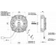 Ventillátorok 12V Univerzális elektromos ventillátor SPAL 167mm - szívó, 12V | race-shop.hu