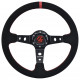 Kormányok 3 küllős sportkormány RACES Corsa Rosso, 350mm, velúr, 90mm mélység, fekete/piros | race-shop.hu