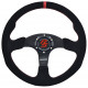Kormányok 3 küllős sportkormány RACES Strada Rosso, 350mm, velúr, mélység nélkül, fekete/piros | race-shop.hu