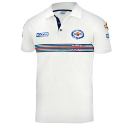Férfi galléros póló SPARCO MARTINI RACING Replica, fehér