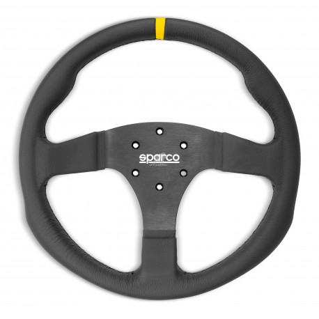 Kormányok 3 küllős sportkormány Sparco R330, 330mm, bőr, mélység nélkül, fekete/sárga | race-shop.hu