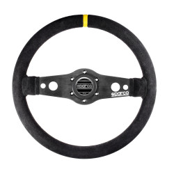 2 küllős sportkormány Sparco R215, 350mm, velúr, mélység nélkül, fekete/sárga
