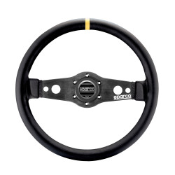 2 küllős sportkormány Sparco R215, 350mm, bőr, mélység nélkül, fekete/sárga