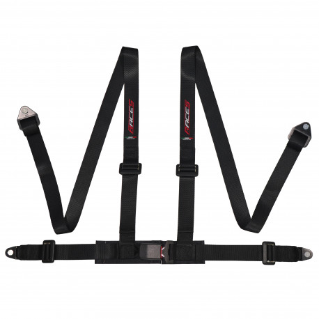 Biztonsági övek ECE 4 pontos biztonsági öv 2" (50mm) RACES, fekete | race-shop.hu