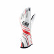 Kesztyűk Race gloves OMP ONE-S with FIA homologation (external stitching) white/red | race-shop.hu