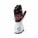 Kesztyűk Race gloves OMP ONE-S with FIA homologation (external stitching) white/red | race-shop.hu