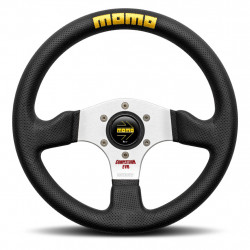3 küllős sportkormány MOMO COMPETITION EVO, 320mm, bőr, 42mm mélység, fekete/ezüst