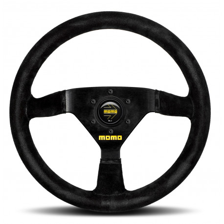 Kormányok 3 küllős sportkormány MOMO MOD.69, 350mm, velúr, 39mm mélység, fekete | race-shop.hu
