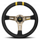 Kormányok 3 küllős sportkormány MOMO DRIFTING, 330mm, velúr, 88mm mélység, fekete/ezüst/sárga | race-shop.hu