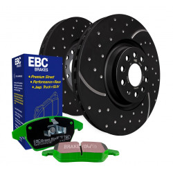 Еlső szett EBC PD11KF1219 - Féktárcsák Turbo Grooved + Fékbetétek Greenstuff