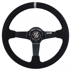 3 küllős sportkormány RACES Grigio, 350mm, velúr, 90mm mélység, fekete/szürke