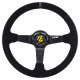 Akciók 3 küllős sportkormány RACES Giallo, 350mm, velúr, 90mm mélység, fekete/szürke | race-shop.hu