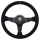 Akciók 3 küllős sportkormány RACES Giallo, 350mm, velúr, 90mm mélység, fekete/szürke | race-shop.hu