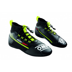 Gokart cipő OMP KS-2F, fekete/fluo sárga