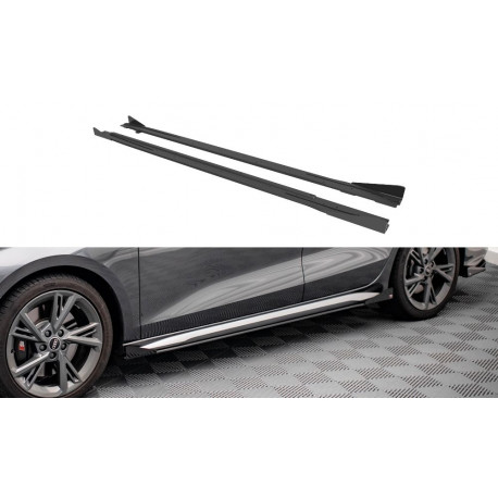 Body kitek és vizuális kiegészítők MAXTON DESIGN Street Pro küszöb toldatok + flapsok Audi S3 / A3 S-Line 8Y-hoz | race-shop.hu