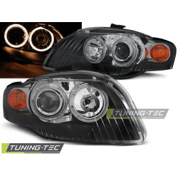 Fényszóró ANGEL EYES fekete AUDI A4 B7 11.04-03.08