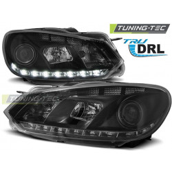 Fényszóró TRUE DRL fekete VW GOLF 6 10.08-12