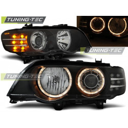 Fényszóró ANGEL EYES fekete LED IRÁNYJELZŐ BMW X5 E53 09.99-10.03