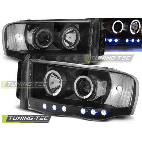 Világítás Fényszóró DODGE RAM 02-06 ANGEL EYES fekete | race-shop.hu