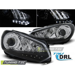 Fényszóró TRUE DRL fekete VW GOLF 6 10.08- 12