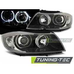 Fényszóró ANGEL EYES LED fekete BMW E90/E91 03.05-11