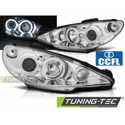 Fényszóró PEUGEOT 206 02- ANGEL EYES króm CCFL