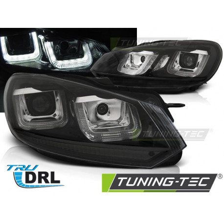 Világítás Fényszóró U-LED LIGHT DRL fekete fekete LINE VW GOLF 6 08-12 | race-shop.hu