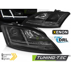 XENON Fényszóró LED DRL fekete SEQ AUDI TT 06-10 8J