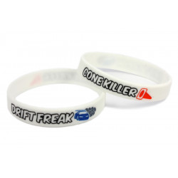Drift Freak / Cone killer silicone wristband (White)