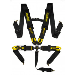 5 pontos sport biztonsági öv RACES Motorsport 3" (76mm), fekete