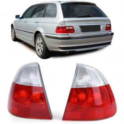 RACES hátsó lámpák 3 series BMW E46 Touring station wagon 98-05-höz, piros-fehér, átlátszó