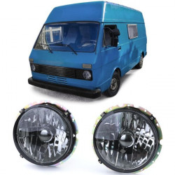 Átlátszó üveg fényszórók fekete füstszínű H4 VW LT 28 35 40 45 75-85