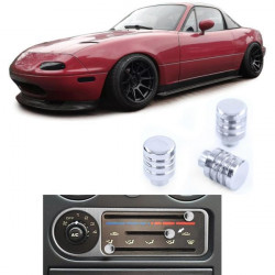Fűtés, szellőzés beállítási gombok króm készlet 3 db Mazda MX5 NA 89-98
