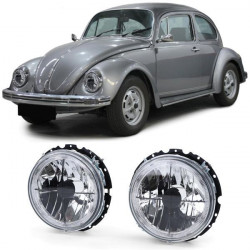 RACES első lámpák (Angel Eyes, Crosshair) VW Beetle + Convertible 73-hoz, átlátszó, fekete