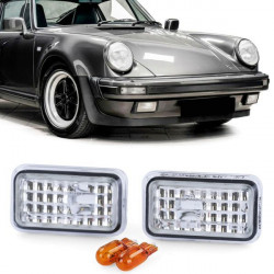átlátszó üveg oldalsó ívek króm Porsche 911 924 944 964 993