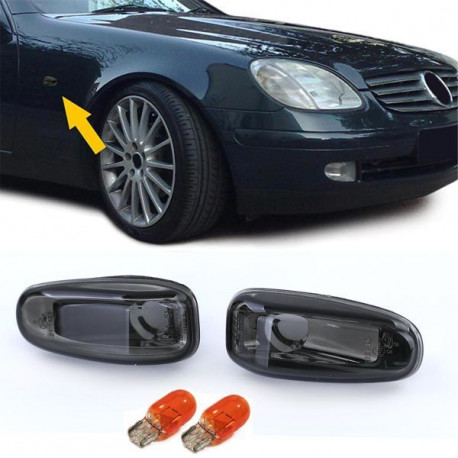 Világítás átlátszó üveg oldalsó ívek Fekete füstszínű Mercedes W210 SLK R170 Sprinter Vito | race-shop.hu