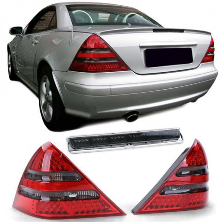 Világítás LED hátsó lámpák + Harmadik féklámpa piros, Fekete készlet Mercedes SLK R170 96-04 | race-shop.hu