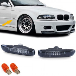 Átlátszó üveg oldalsó ívek Fekete füstszínű Pár BMW 3 Series E46 98-03