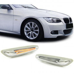 RACES LED oldalsó irányjelzők BMW E81 E82 E87 E88 E90 E92 E93 X1 E84-hez, átlátszó, fehér